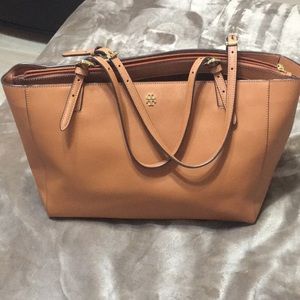 Tory Burch York Bukle Tote Large Tan